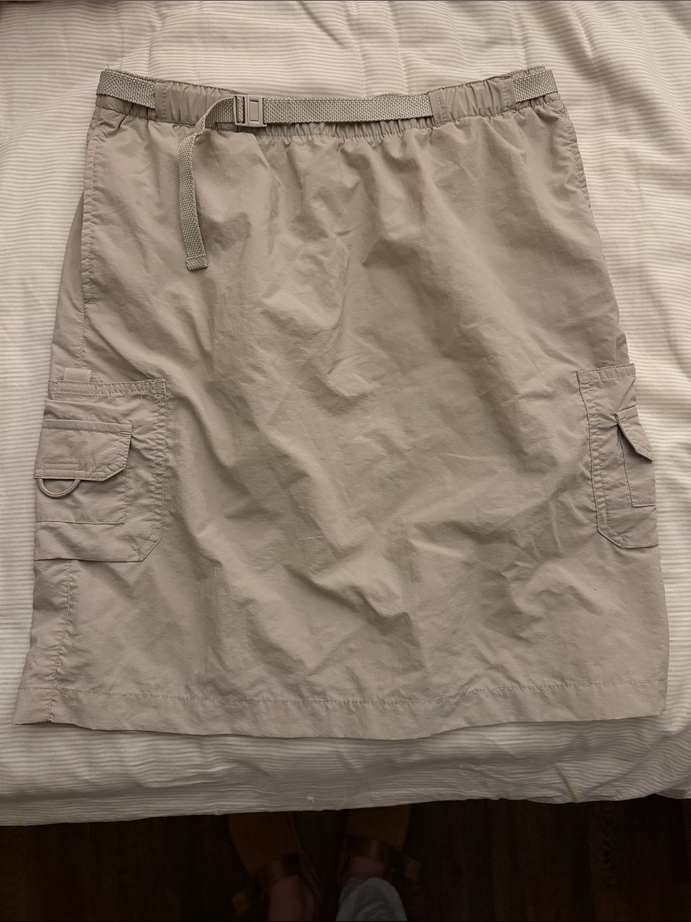 Columbia Taupe Utility Cargo Midi Skirt with Belt